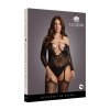 Le Désir Criss Cross Neck Suspender Bodystocking - Plus Size